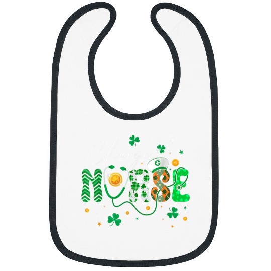 Happy St Patricks Day nursess Lucky Charge nurses Shamrock Bibs