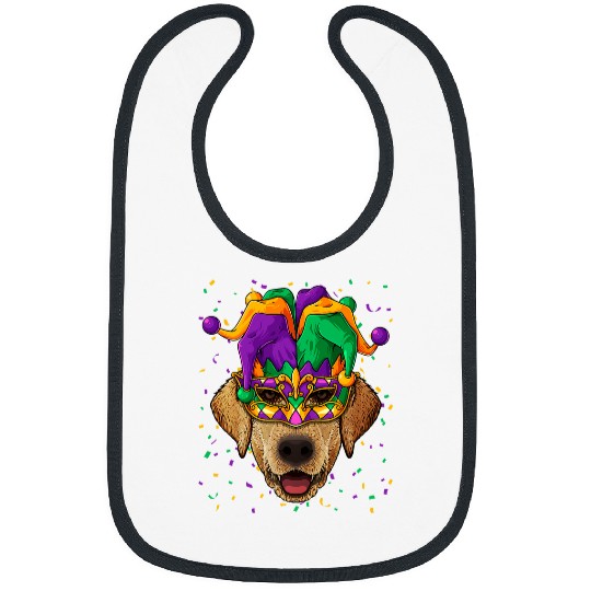 Labrador Lab Dog Mardi Gras Face carnivals Jester Festival Bibs