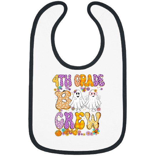 4th grade boo crew 4th Grade Teacher Kids Halloween Matching Bibs