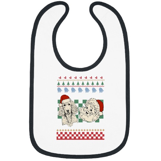 Dog Cocker Spaniel vintages Santa Cocker Spaniel Retro Ugly Christmas Holiday Bibs