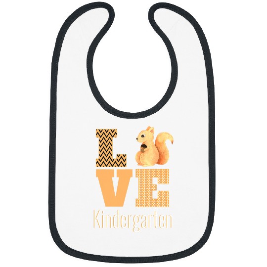 Love Kindergarten Squirrel Kinder Teacher Back To School Bibs