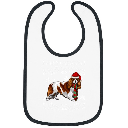 Merry Christmas Ornament Cavalier King Charles Spaniel xmass 298 Bibs