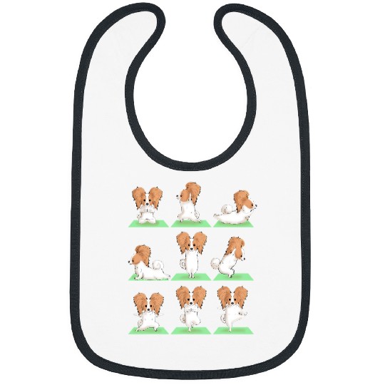 Namaste Yoga Papillon Dog Yoga Pose Zen Workout Exercise Yogi Cute Funny 207 Meditation Bibs