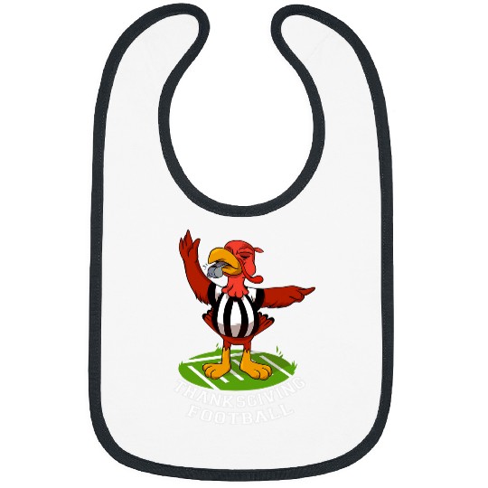 Thanksgiving Football Funny Gobble Turkey Referee Sports Fan Bibs