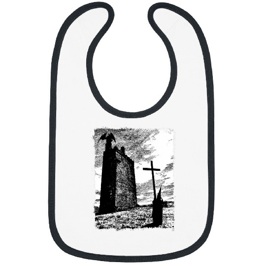 Priest and the Devil Gothic Art Grungy Aesthetic Dark Horror Bibs