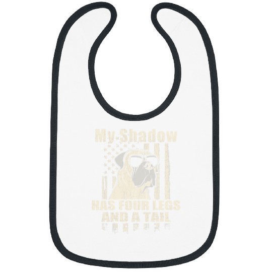 My Shadow Boerboel Proud American Flag Funny Bibs