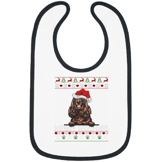 Dog Cocker Spaniel Merry Woofmas Cocker Spaniel Dog Ugly Christmas Knitted Xmas Bibs