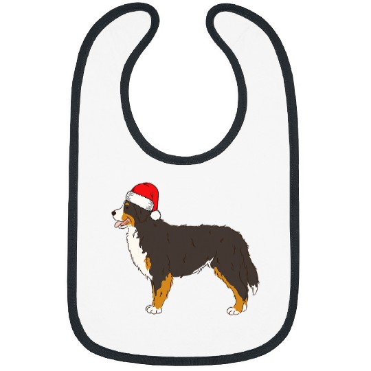 Santa Bernese Mountain Dog Winter Christmas Dog Mom Holiday 3 Bibs