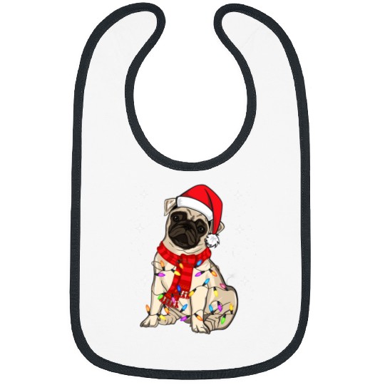 Pug Lover Dogs Tree Christmas Sweater xmass Pet Animal Dog Pugs Dog Bibs
