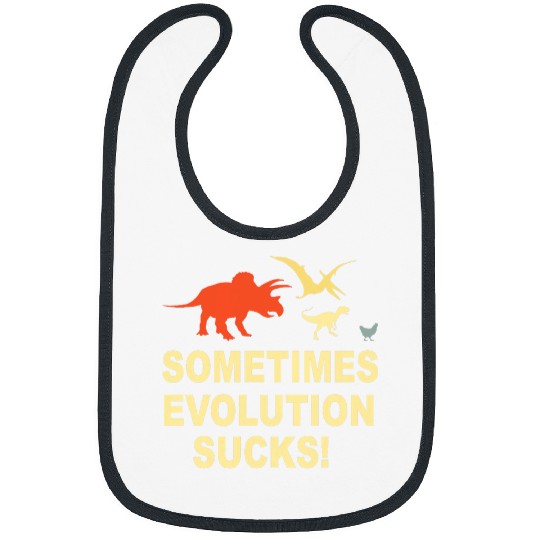 Evolution Sucks Humour Cooler Saying Teacher Nerd Student Bibs
