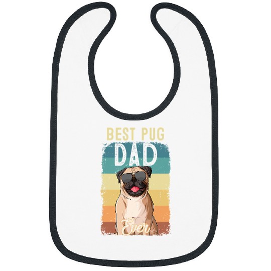 Pug Lover bests Pug Dad Ever Fathers Day Dog Lovers Pugs Dog Bibs