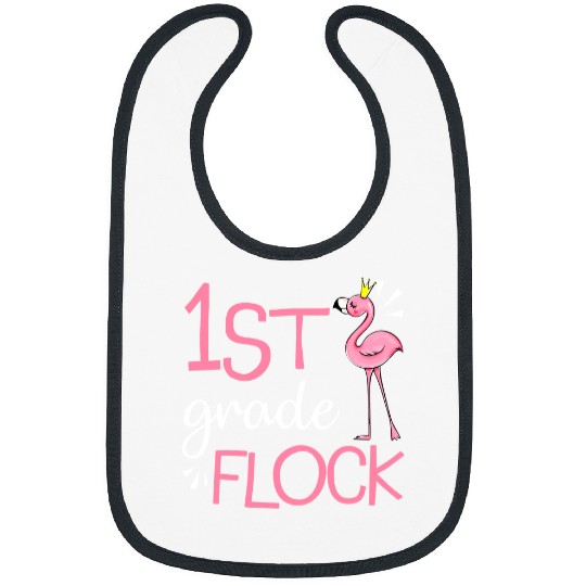 Pink Flamingo Back To School 1St Second Grade Flock wild Flamingos Bibs