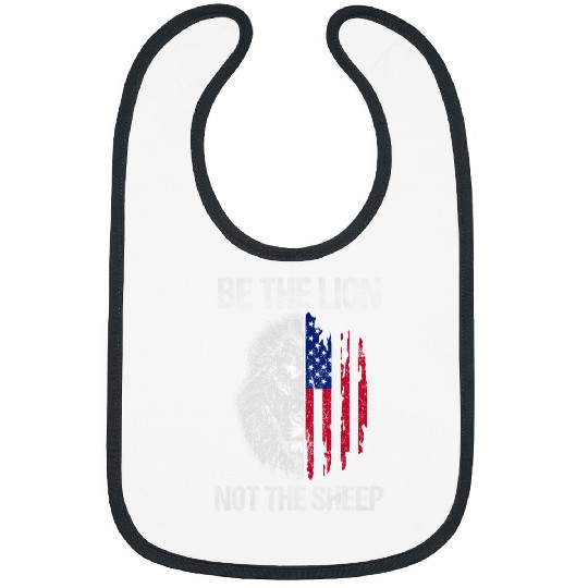 Be The Lion Not The Sheep American Patriotic Kid Men Veteran Bibs