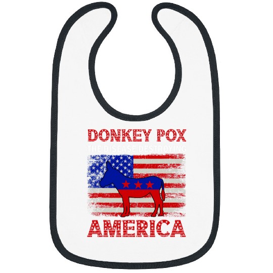 Donkey Pox America Flag American Patriotic Bibs