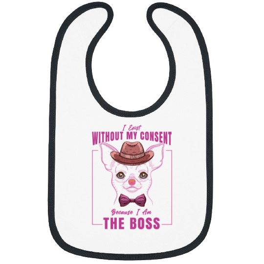 Pug Lover I Exist Without My Consent Funny Mom I m A Boss Pugs Dog Bibs