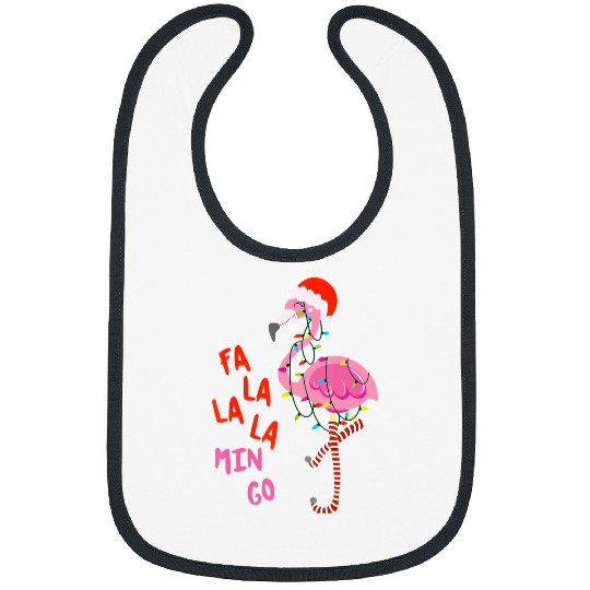 Pink Flamingo Fa La La La Mingo For Christmas xmass Animal Lover bird Flamingos Bibs