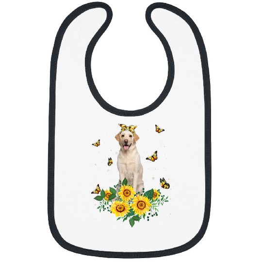 Labrador Lab Dog Girls Women Mom Labrador Retriever Dog Sunflower Bibs