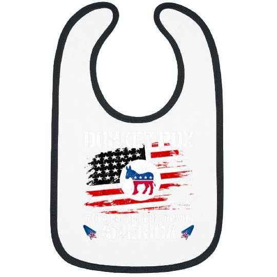 Donkey Pox The Disease Destroying America USA Flag Funny Bibs