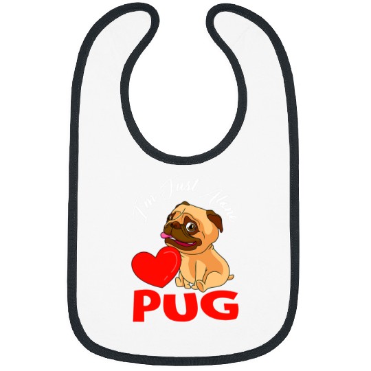 Pug Lover antis Valentines Alone Pug For Single Women Men Pugs Dog Bibs