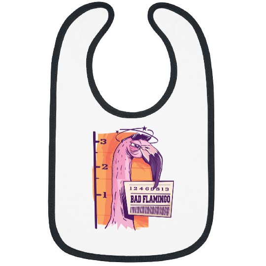 Pink Flamingo BAD FLAMINGO Flamingos Bibs