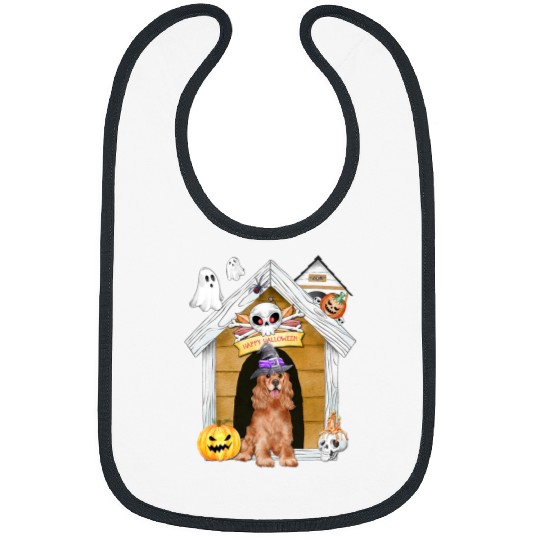 Dog Cocker Spaniel Halloween Cocker Spaniel Dog Witch Haunted House Bibs