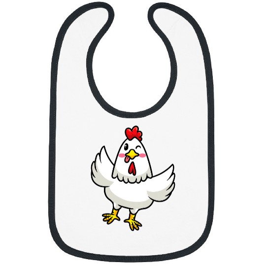 Chicken Emoticon Farmer Chicken Lover Men Women Teens Kids Bibs
