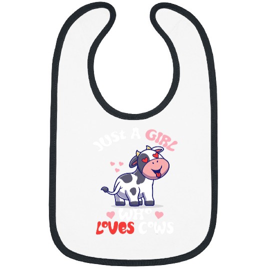 Just A Girl Who Loves Cows Cute Strawberry Cow Cowgirls Print 8 Bibs