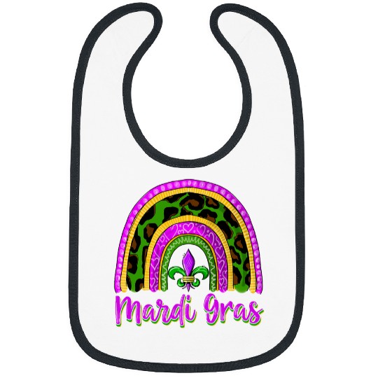 Funny Mardi Gras Parade Outfit Jester Rainbow Womens Girls Bibs