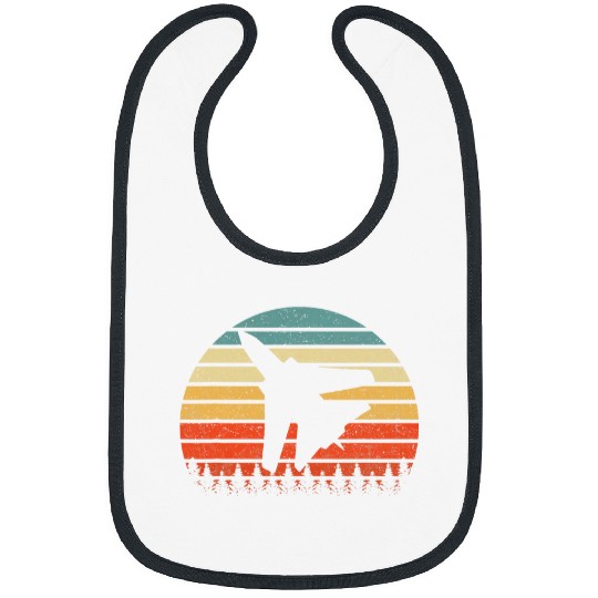 Pilot Fighter Jet Retro Sunset Bibs