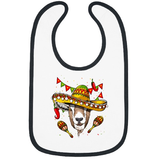 Goats Lover Mexico Cinco de Mayo Goats Sombrero Mexican Party Goats Lover Bibs