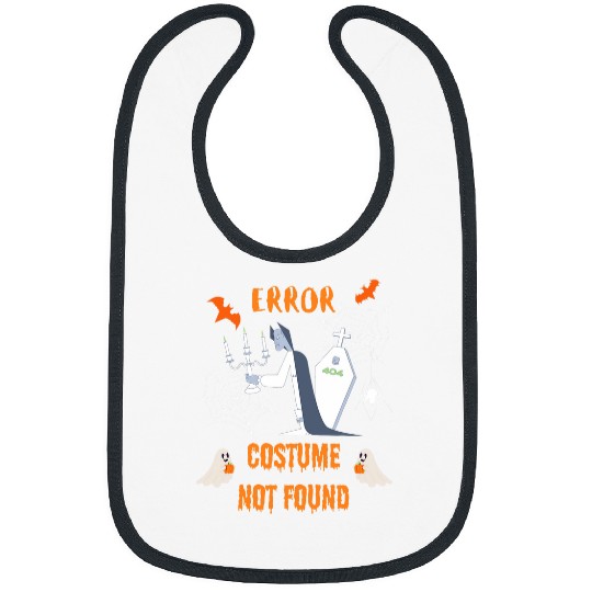 Error 404 Costume Not Found Funny Lazy Halloween Bibs