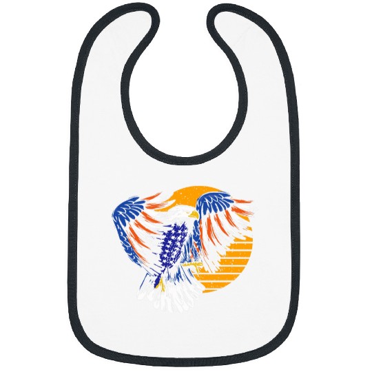 Bird USA Bird Watcher USA Lover Eagle Retro Bibs