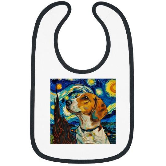 Beagle Dog Van Gogh Style Starry Night 1 Bibs