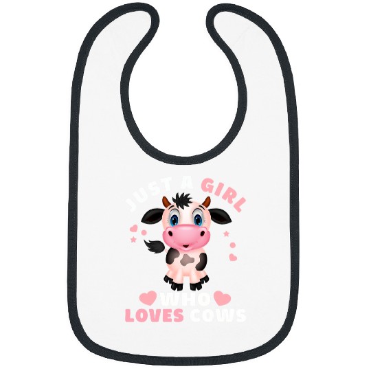 Just A Girl Who Loves Cows Cute Strawberry Cow Cowgirl Bibs
