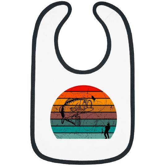 Fishing Bass Fishing Retro vintages Sunset Angling Fisherman Fish Fisher Bibs