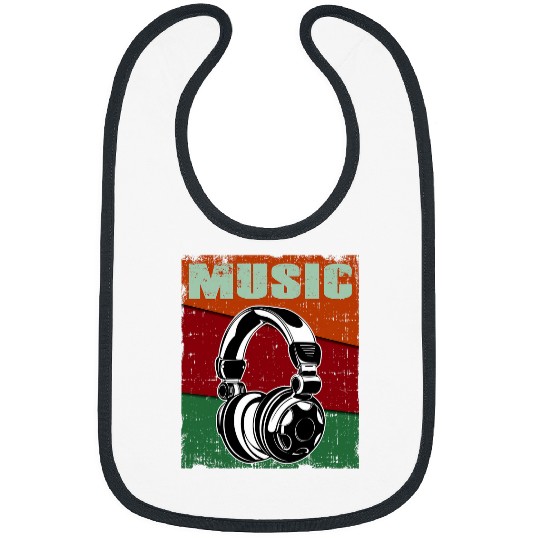 Headphones DJ Electronic Music Lover EDM Dance Hip Hop Gifts Bibs