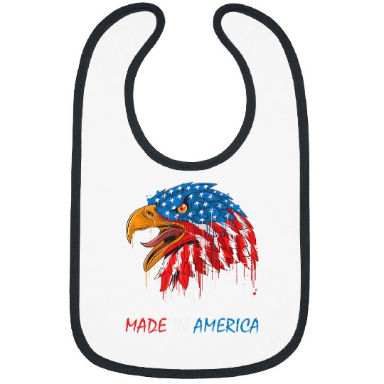 American Flag Patriotic Eagle Made In America Bibs