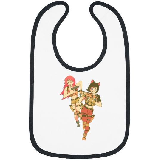 Anime Girls Mission Use Fighter Warrior Bibs