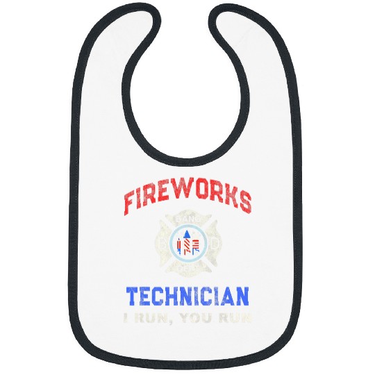 Funny FIREWORKS TECHNICIAN America Firefighter Pyro Expert Bibs