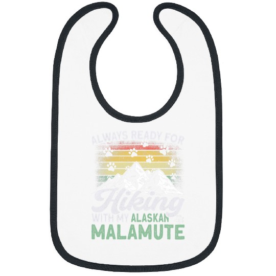 Alaska Dog Nature Lover I Love Hiking Retro Alaskan Malamute Bibs