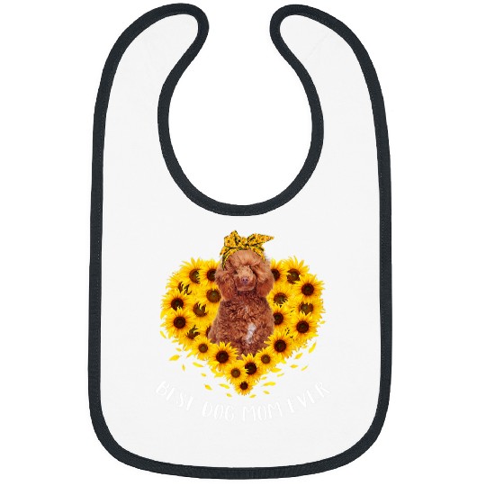 Poodles Mom Sunflower Dog Mom Women 1 Poodle dog Bibs