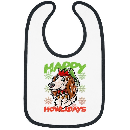 Happy Howlidays English Setter Elf Dog Merry Christmas Dogs 43 Bibs