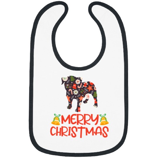 Pug Lover Merry Christmas Gift for Dog Lovers Dog Dad Dog Mom 291 Pugs Dog Bibs