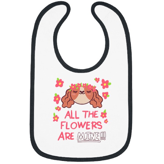 Dog Cocker Spaniel Flowers are Mine American Cocker Spaniel Cute Funny Dog Bibs