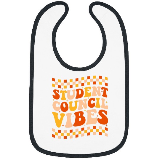 Student Council Vibes Retro Groovy School Student Council 1 Bibs