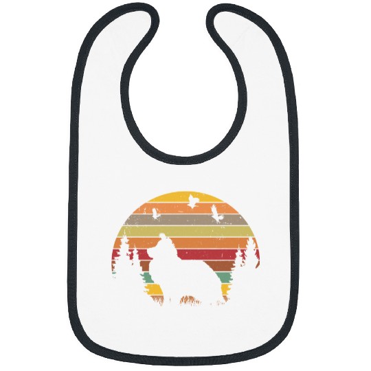 Dog Shetland Sheltie Retro Shetland Sheepdog Vintage Bibs