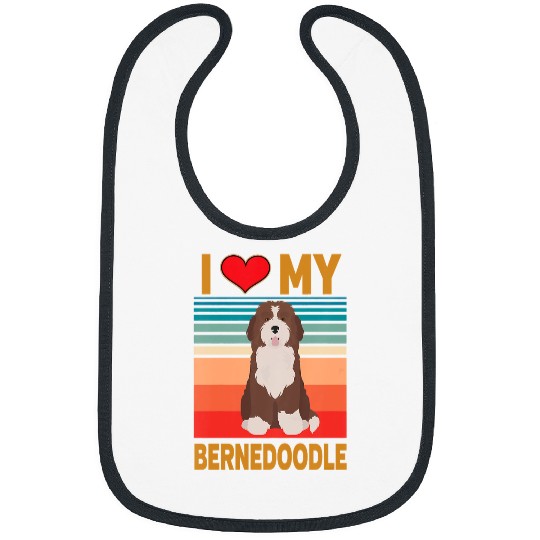 Poodles Kids I Love My Bernedoodle Dog Poodle Bernese Mountain Mix Poodle dog Bibs