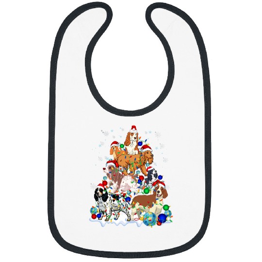 Dog Cocker Spaniel Funny Cocker Spaniel Dog Christmas Tree Cute xmass 3 Bibs