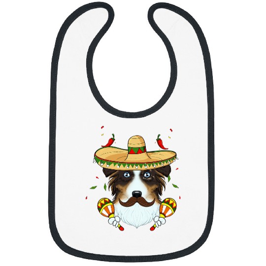 Sombrero Dog I Cinco De Mayo Australian Shepherd Bibs