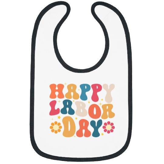 Happy Labor Day  Rainbow Labor Day Women Men Cowoker Bibs